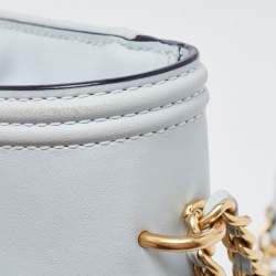 Pre Owned Tory Burch Pale Blue Leather Fleming Shoulder Bag