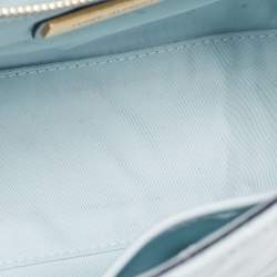 Pre Owned Tory Burch Pale Blue Leather Fleming Shoulder Bag