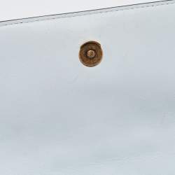 Pre Owned Tory Burch Pale Blue Leather Fleming Shoulder Bag