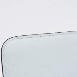 Pre Owned Tory Burch Pale Blue Leather Fleming Shoulder Bag