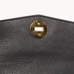 Pre Owned Tory Burch Black Leather Kira Chain Clutch