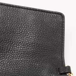 Pre Owned Tory Burch Black Leather Kira Chain Clutch