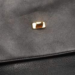 Pre Owned Tory Burch Black Leather Kira Chain Clutch