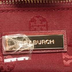 Pre Owned Tory Burch Dark Red Quilted Leather Fleming Chain Tote