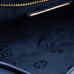 Pre Owned Tory Burch Blue Leather Medium Fleming Shoulder Bag