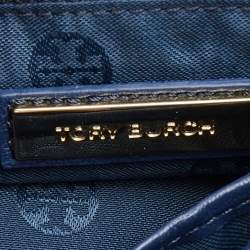 Pre Owned Tory Burch Blue Leather Medium Fleming Shoulder Bag