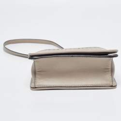 Pre Owned Tory Burch Taupe Leather Mini Alexa Crossbody Bag