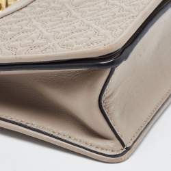 Pre Owned Tory Burch Taupe Leather Mini Alexa Crossbody Bag