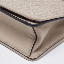 Pre Owned Tory Burch Taupe Leather Mini Alexa Crossbody Bag