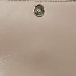 Pre Owned Tory Burch Taupe Leather Mini Alexa Crossbody Bag