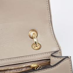 Pre Owned Tory Burch Taupe Leather Mini Alexa Crossbody Bag