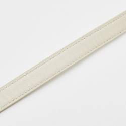 Pre Owned Tory Burch Off White Perforated Leather Robinson Flap Crossbody Bag