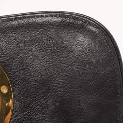 Pre Owned Tory Burch Black Leather Amanda Logo Crossbody Bag