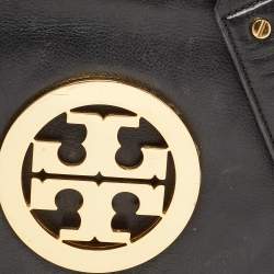 Pre Owned Tory Burch Black Leather Amanda Logo Crossbody Bag