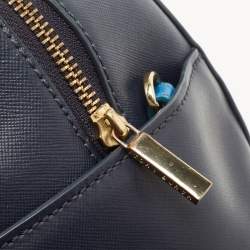 Pre Owned Tory Burch Two Tone Blue Leather Robinson Middy Satchel