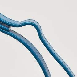 Pre Owned Tory Burch Two Tone Blue Leather Robinson Middy Satchel