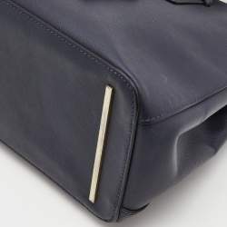 Pre Owned  Tory Burch Navy Blue Saffiano Leather Robinson Double Zip Tote