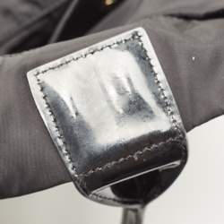 Pre Owned Tory Burch Black Patent Leather and Nylon Large Ella Tote