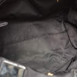 Pre Owned Tory Burch Black Patent Leather and Nylon Large Ella Tote