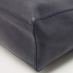 Pre Owned Tory Burch Navy Blue Saffiano Leather York Buckle Tote