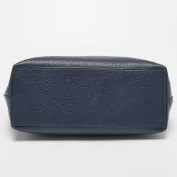 Pre Owned Tory Burch Navy Blue Leather Thea Convertible Tote