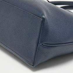 Pre Owned Tory Burch Navy Blue Leather Thea Convertible Tote