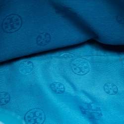 Pre Owned Tory Burch Teal Blue Saffiano Leather Robinson Tote
