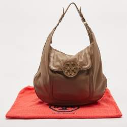 Tory Burch Beige Leather Amanda Hobo