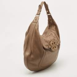 Tory Burch Beige Leather Amanda Hobo