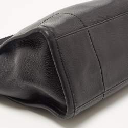 Pre Owned Tory Burch Black Leather Small Britten Slouchy Tote