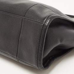 Pre Owned Tory Burch Black Leather Small Britten Slouchy Tote