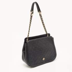 Pre Owned Tory Burch Black Quilted Leather Bryant Shoulder Bag