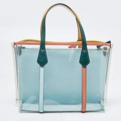 Pre Owned Tory Burch Multicolor PVC and Leather Perry Tote