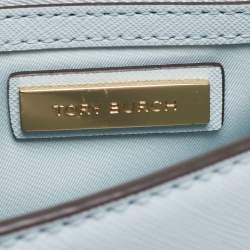 Pre Owned Tory Burch Blue Leather Robinson Flap Shoulder Bag