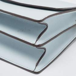 Pre Owned Tory Burch Blue Leather Robinson Flap Shoulder Bag