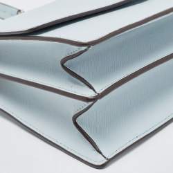 Pre Owned Tory Burch Blue Leather Robinson Flap Shoulder Bag