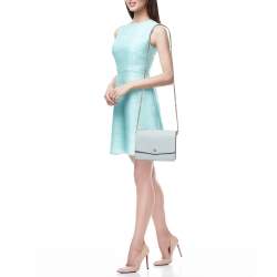 Pre Owned Tory Burch Blue Leather Robinson Flap Shoulder Bag