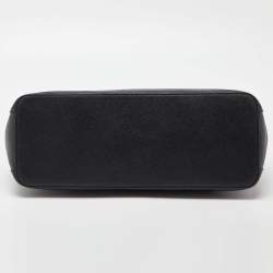 Pre Owned Tory Burch Black Leather Double Zip Robinson Tote