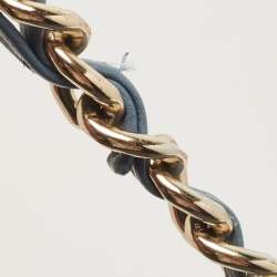 Pre Owned Tory Burch Blue Quilted Leather Marion Tote