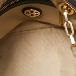 Pre Owned Tory Burch Black Leather Mini Dena Shoulder Bag