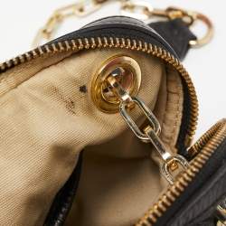 Pre Owned Tory Burch Black Leather Mini Dena Shoulder Bag