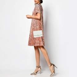 Pre Owned Tory Burch Off White Leather Robinson Crossbody Bag