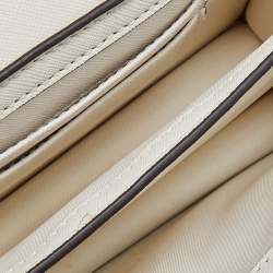 Pre Owned Tory Burch Off White Leather Robinson Crossbody Bag