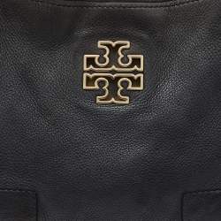 Pre Owned Tory Burch Black Leather McGraw Slouchy Tote