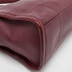 Pre Owned Tory Burch Burgundy Leather McGraw Slouchy Tote
