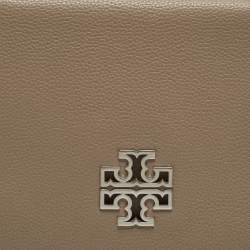 Pre Owned Tory Burch Taupe Leather Britten Shoulder Bag