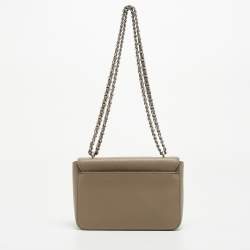 Pre Owned Tory Burch Taupe Leather Britten Shoulder Bag