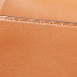 Pre Owned Tory Burch Brown Leather Miller Saddle Crossbody Bag