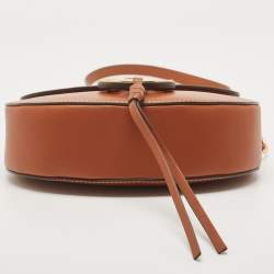 Pre Owned Tory Burch Brown Leather Miller Saddle Crossbody Bag