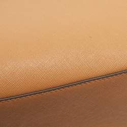 Pre Owned Tory Burch Tan Leather Triple Compartment Robinson Tote